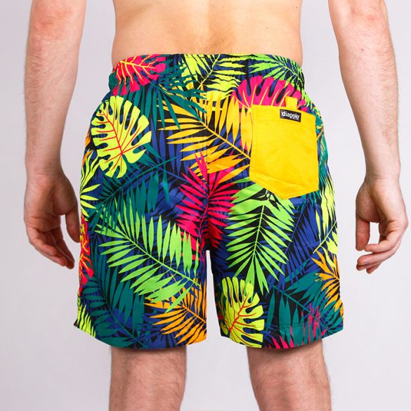 Men's beach short - Neon leaves - Diapolo