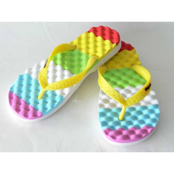 yellow dot flip flops